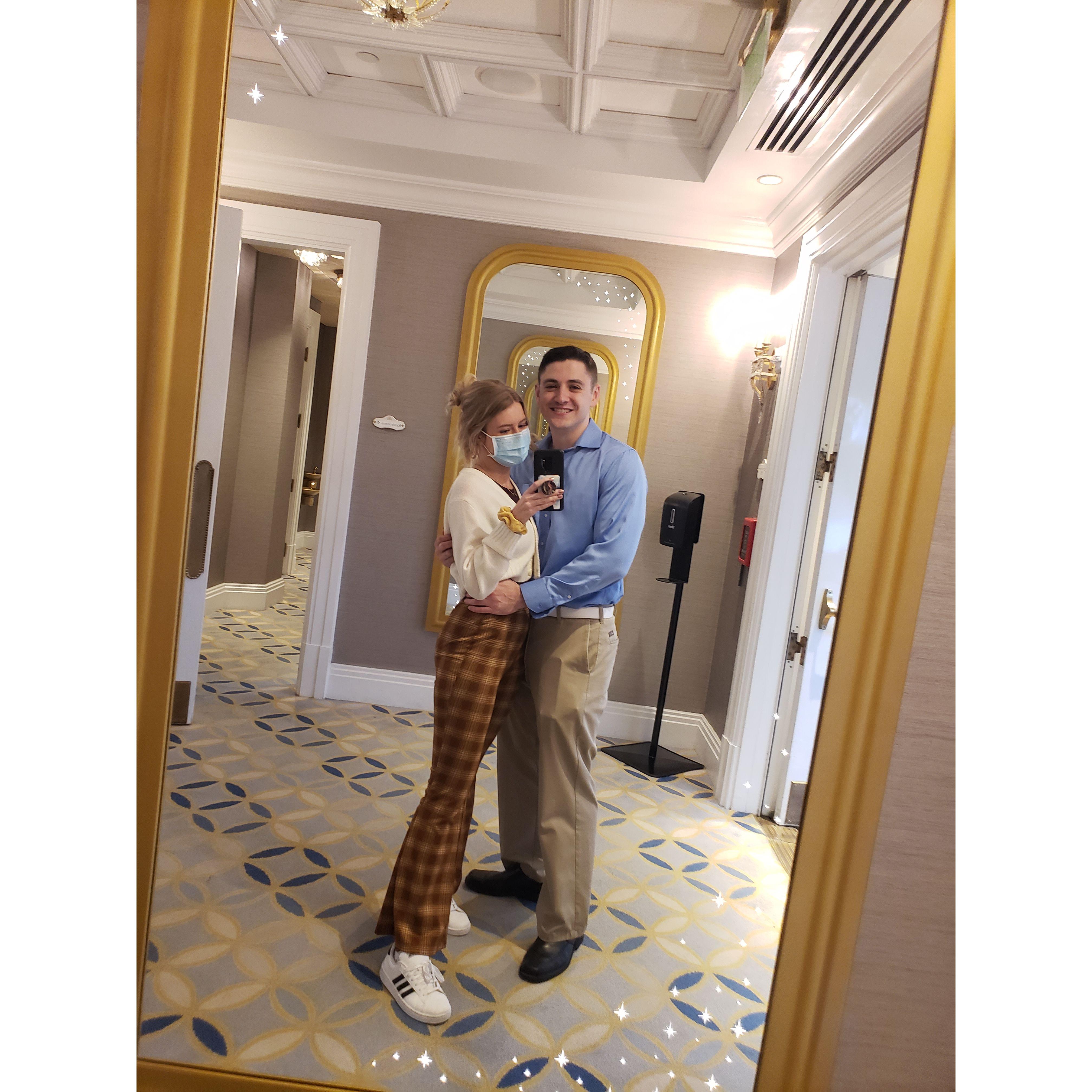 Attending our first wedding as a couple!