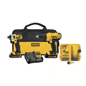 DeWalt 20V MAX Cordless Brushed 2 Tool Compact Drill and Impact Driver Kit