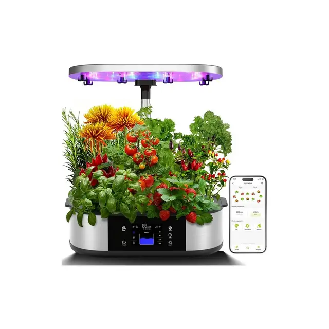 Hydroponics Growing System 12 Pods With Smart Control & 36W Full Spectrum Light