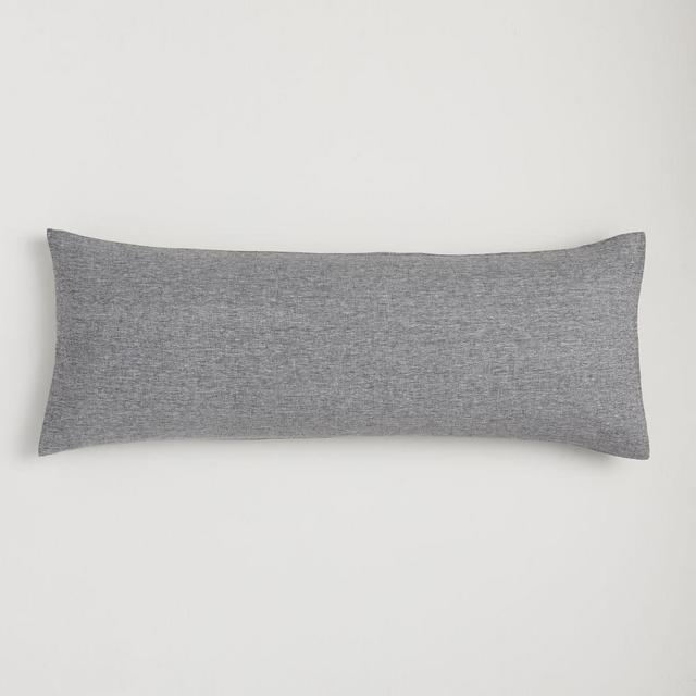 European Flax Linen Body Pillow Cover, One Size, Slate Melange