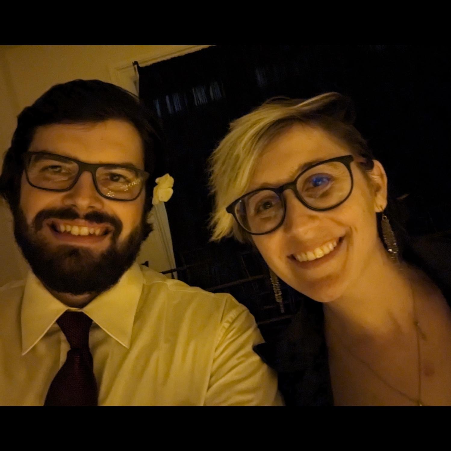 Dalton and Krista celebrating their one year anniversary at a Candlelight Concert in Raleigh, NC, October 2023