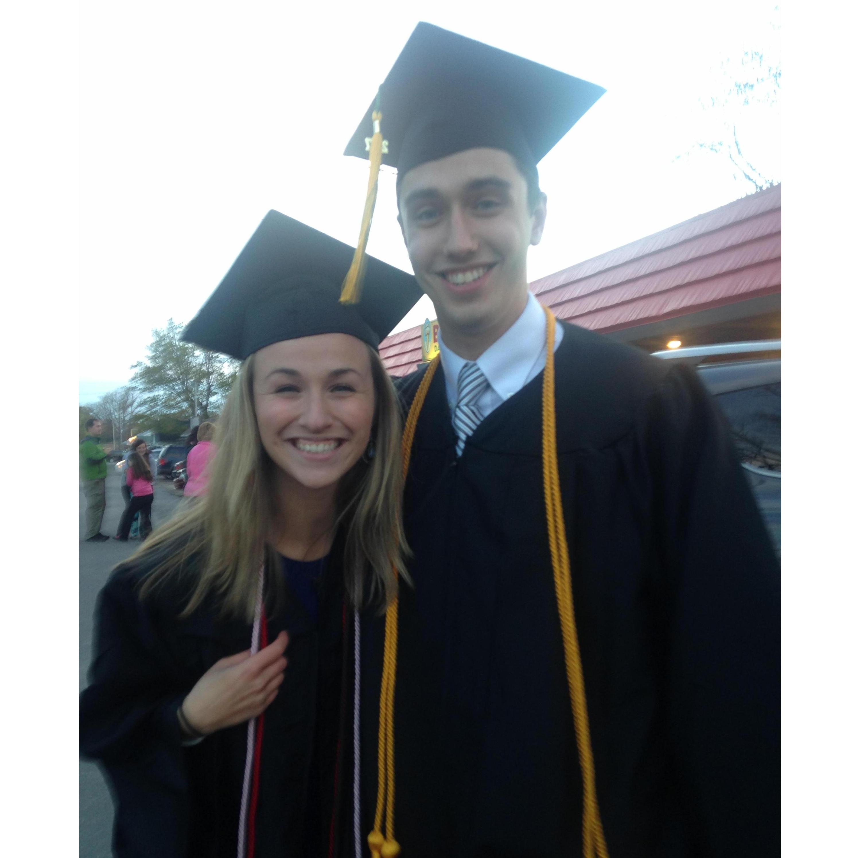 Our graduation from SUNY Oswego in 2017. Taken at BEV's Ice Cream, where we first met.