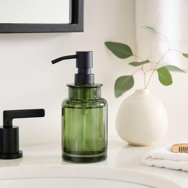 Soap Pump- Green Apothecary Glass Bath Accessories