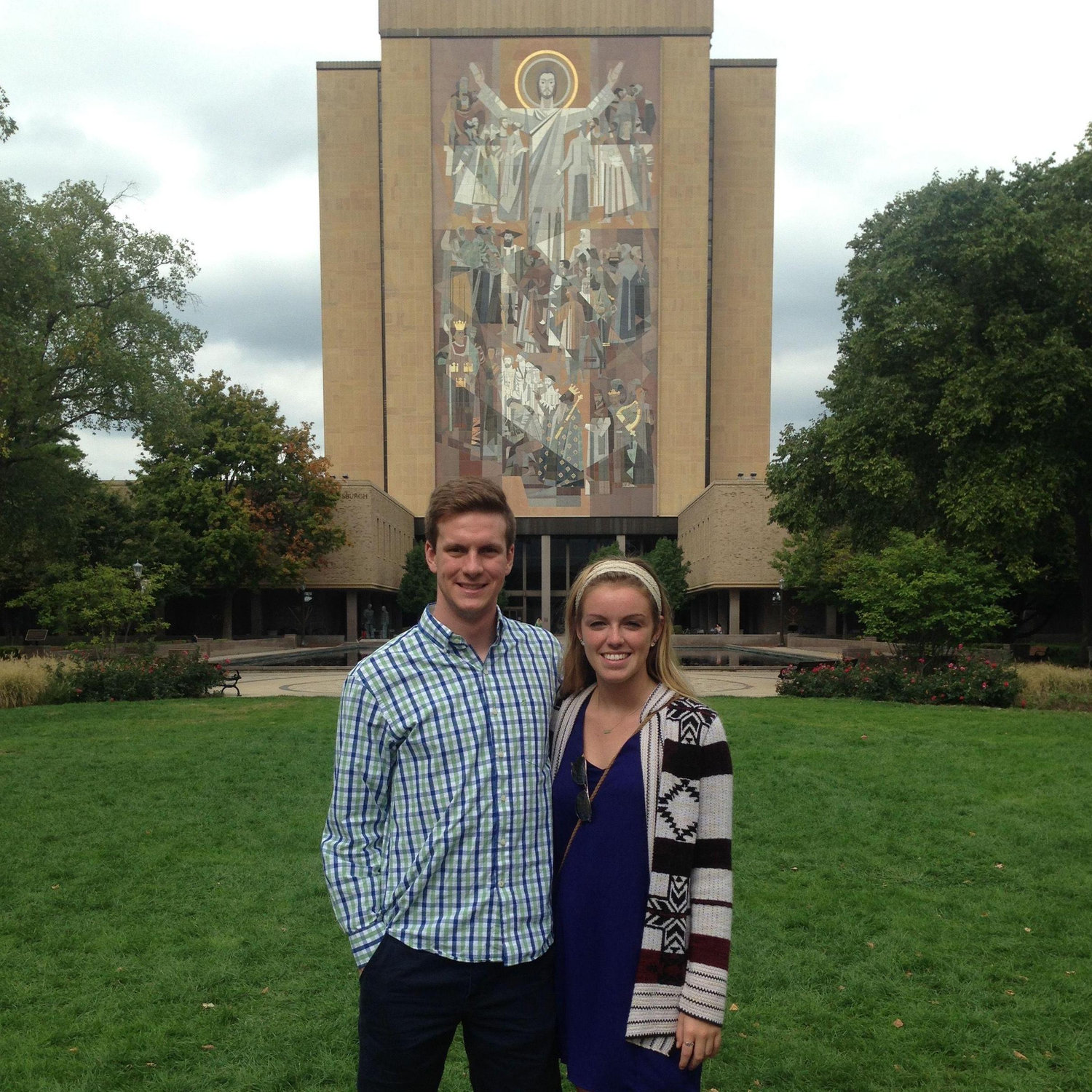 Kyle showing Kelly around Notre Dame, circa 2015. Go Irish!
