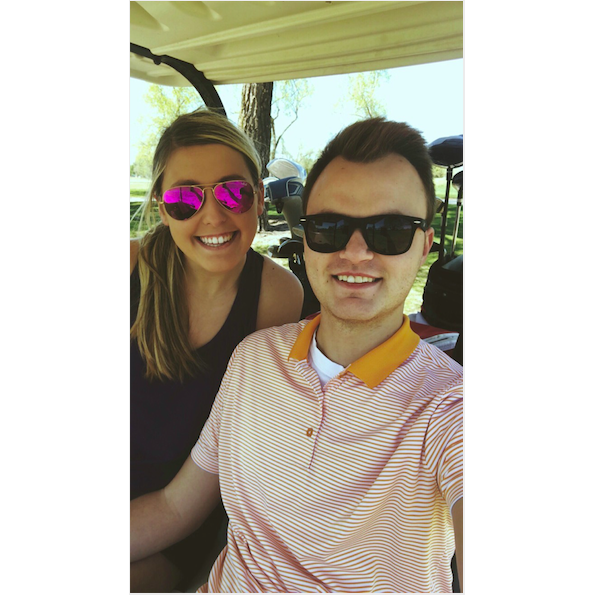 One of our favorite things to do together is go golfing!