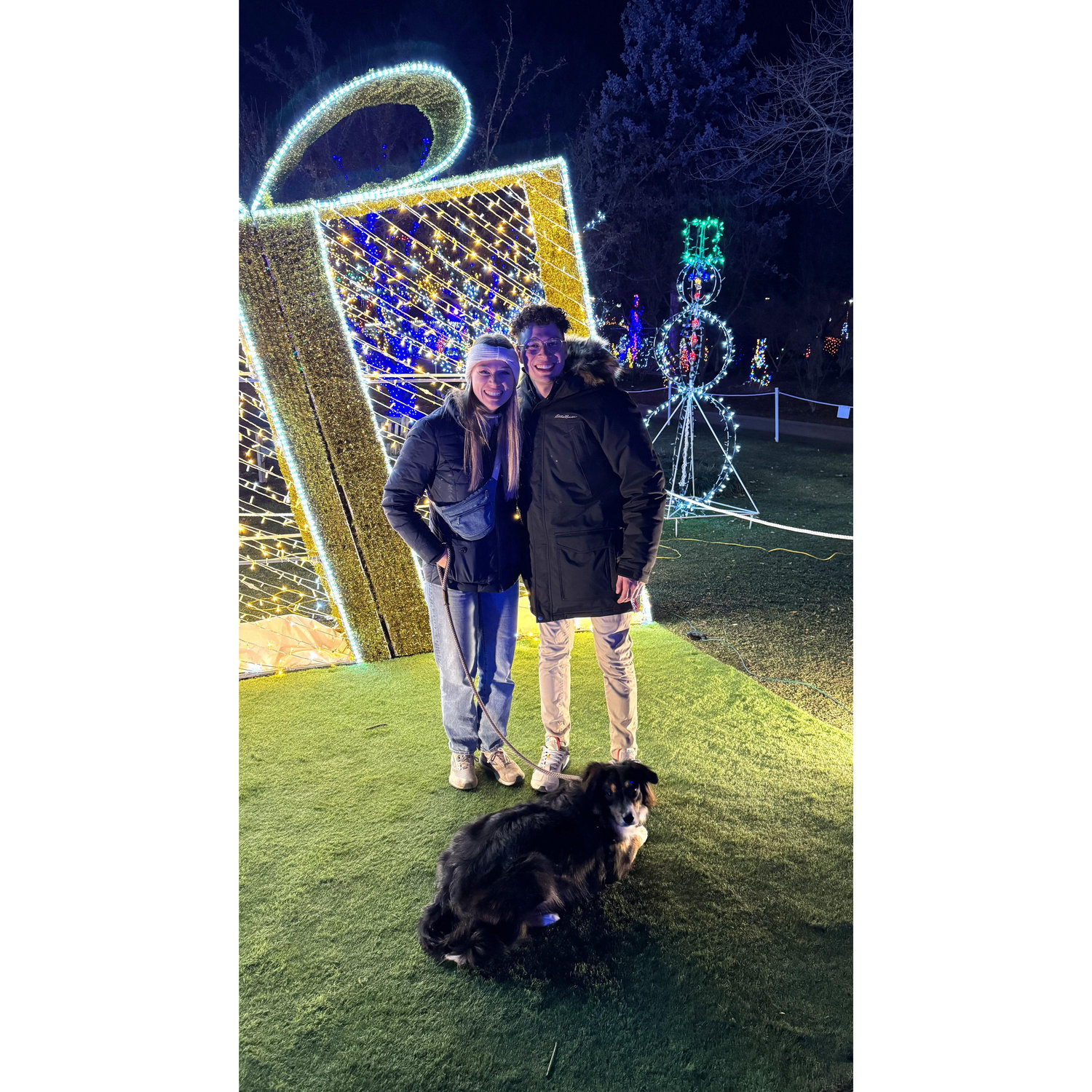 Walking Gus around Lilacia Park in December 2024!