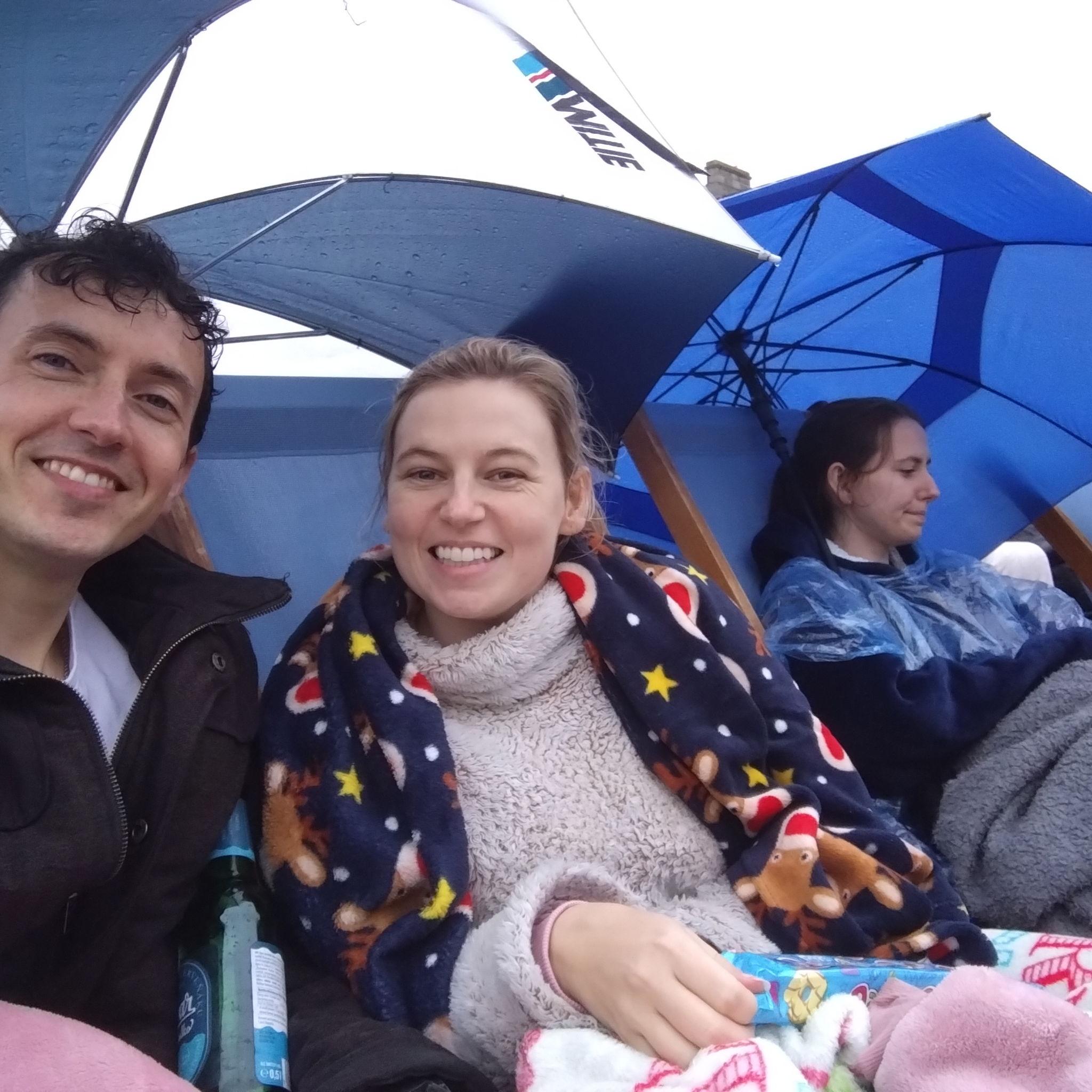 Bridget Jones' Diary at an outdoor cinema...it tipped it down.