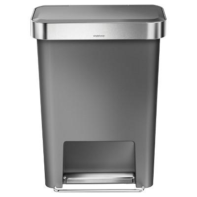 simplehuman 45 Liter Rectangular Step Trash Can - Gray