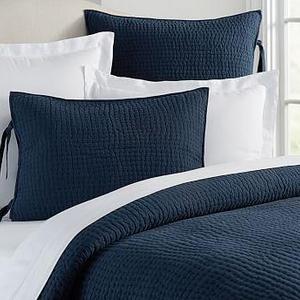 Pick-Stitch Handcrafted Quilt, Full/Queen, Midnight Blue
