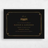 Black Wedding Invitation - Pienza Landscape