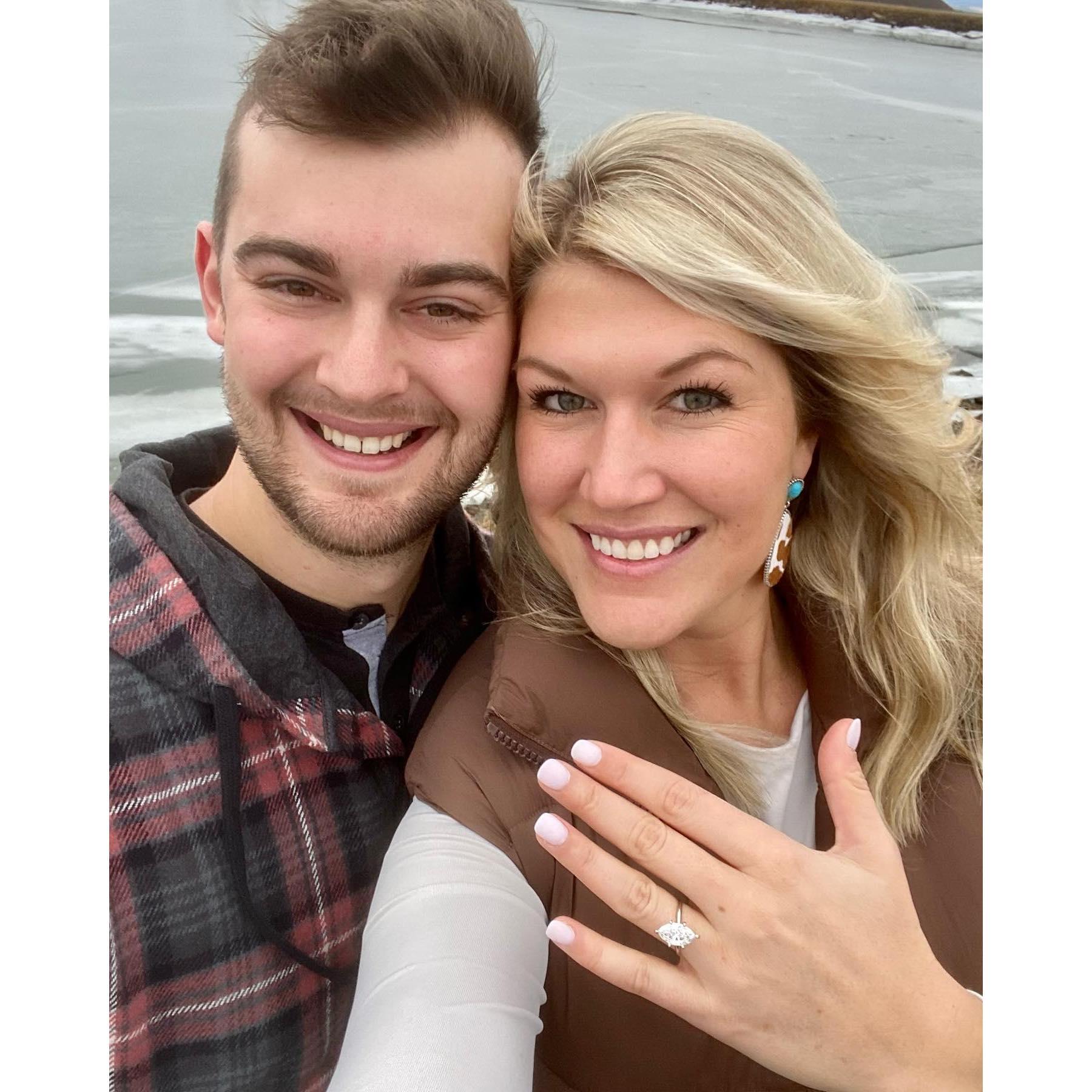 The day we got engaged at Lake Tahoe in Seven Springs!