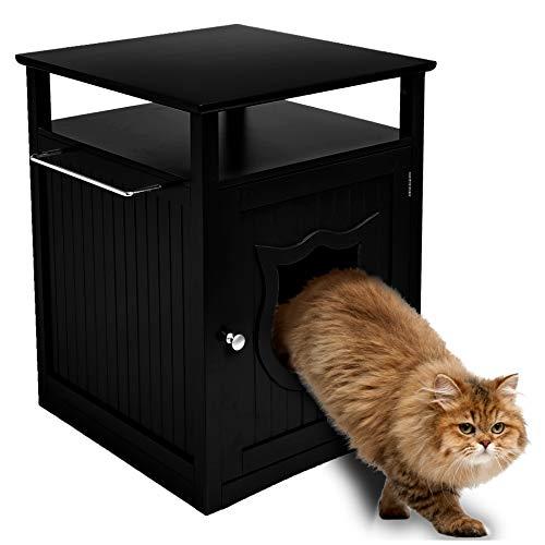 Sweet Barks Nightstand Pet House, Litter Box Furniture Indoor Pet Crate, Litter Box Enclosure, Cat Washroom
