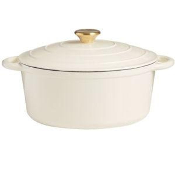 Sage Enameled Cast Iron Dutch Oven 5 Quart Color: Ivory