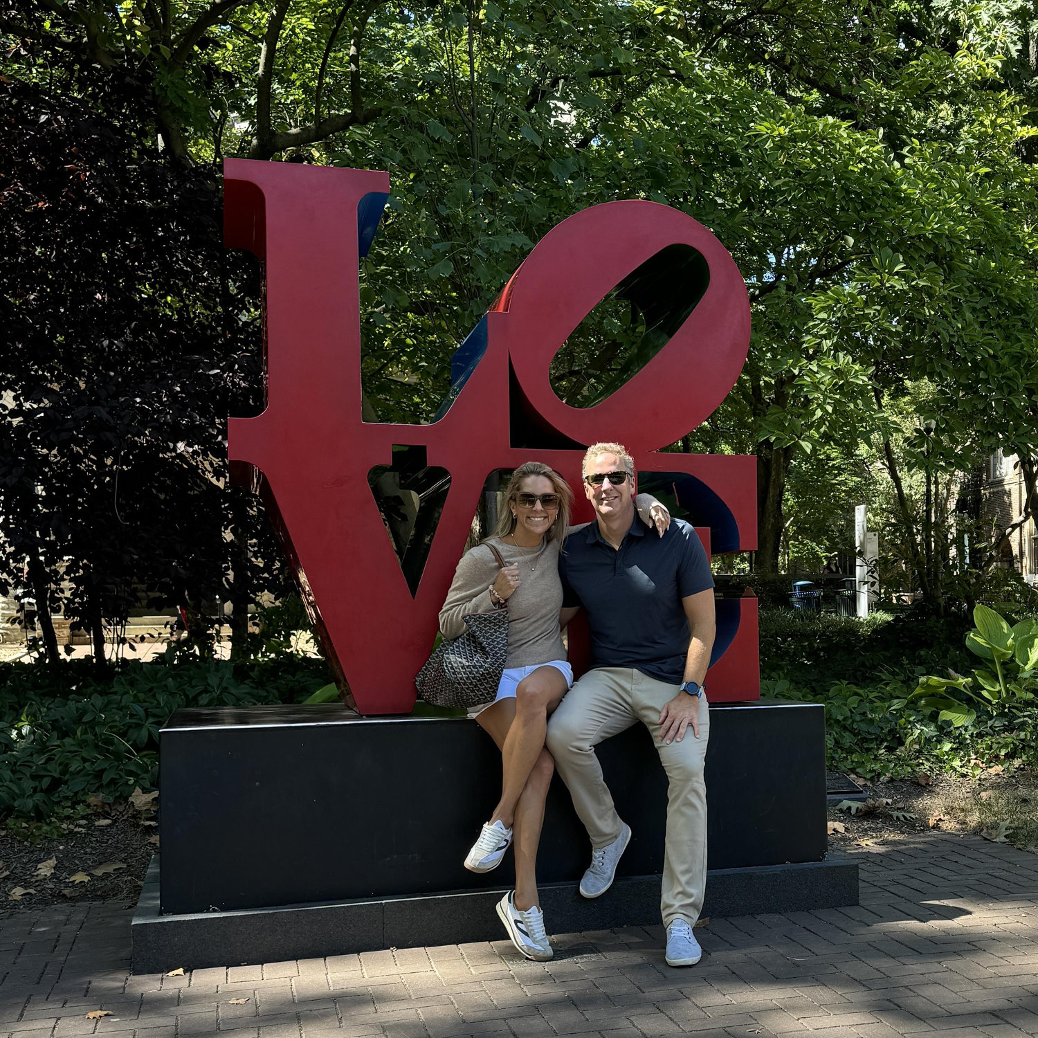Blair showing Zack around Penn's campus during their trip to Philly! Obviously had to get a pic in front. of the LOVE statue