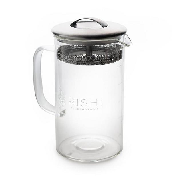Rishi Tea Simple Brew Teapot - For 20oz Loose Tea Preparation, Built-in Strainer, Everyday Teaware, Easy to Clean, Borosilicate Glass, Enjoy Hot or Iced Tea - 600ml