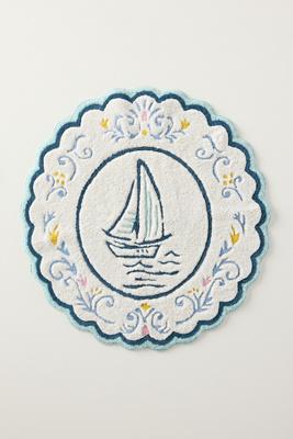 Maeve Manon Cotton Tufted Scalloped Bathmat