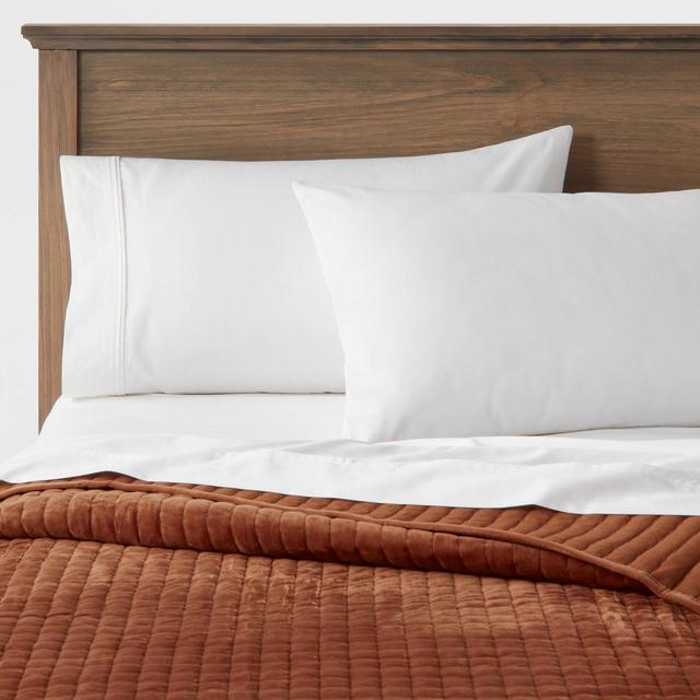 Full/Queen Matte Velvet Solid Quilt Copper - Threshold™