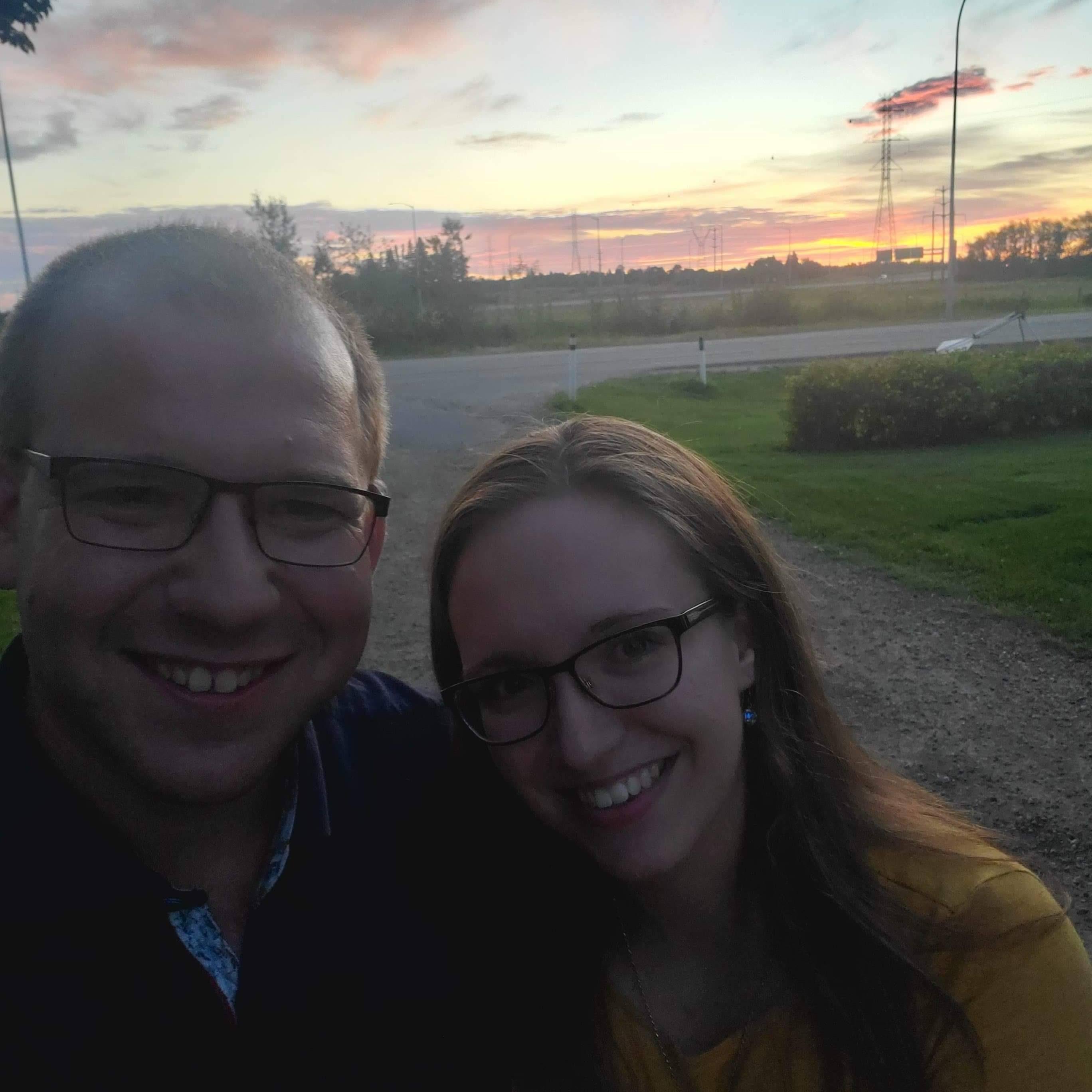 Our first sunset together! On a Thursday evening in summer 2020 after attending Latin Mass together