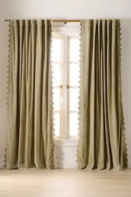 Trova Velvet Scalloped-Edge Curtain