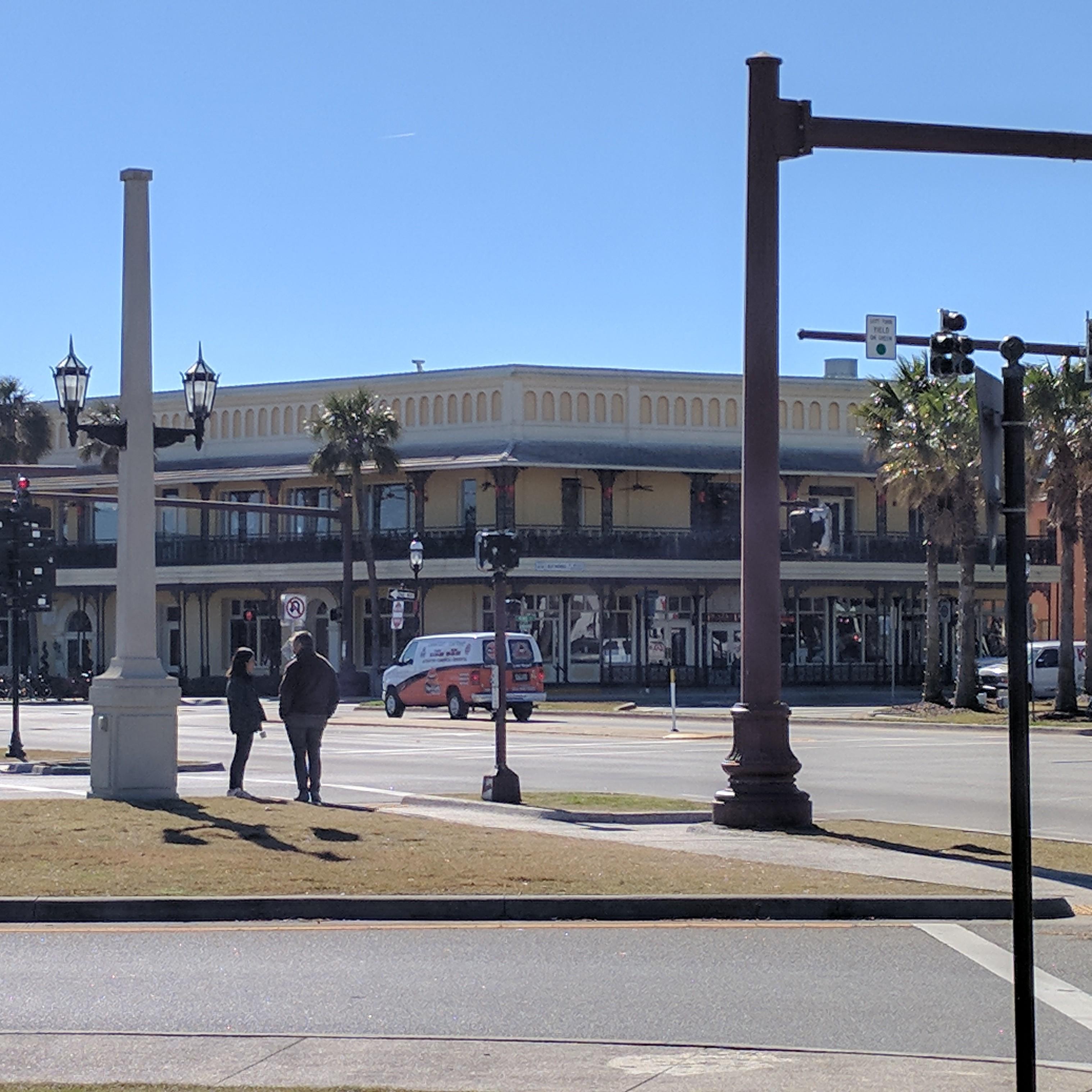 This yellow building is where the reception will be located. It used to be the old wax museum. That old museum was used in the movie "House of Wax."