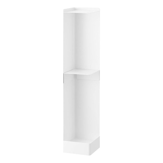 Yamazaki Home Tower Supplies Organizer-Slim Rolling Bathroom Storage, Toilet Paper Stocker with Adjustable Shelf - Steel -