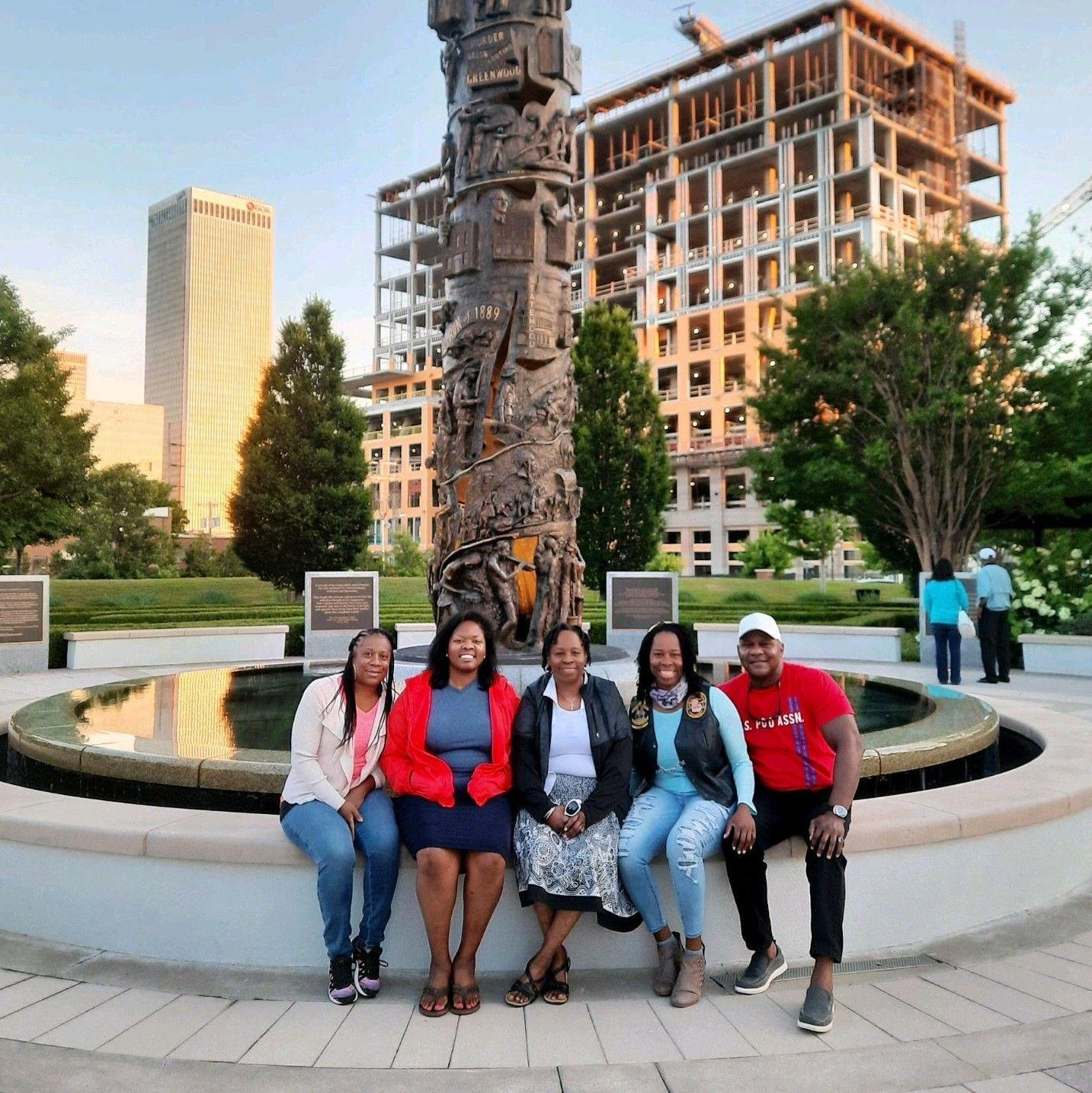 Memorial Park of the historic site of the bombing of Tulsa's Black Wall Street Centennial, May 2021 (Mommy(Lottie), Amber & Tangie)