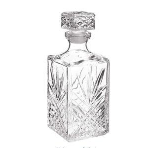 Bormioli Rocco Selecta Collection Whiskey Decanter – Sophisticated 33.75oz Diamond Decanter With Starburst Detailing – For Whiskey, Bourbon, Scotch & Liquor
