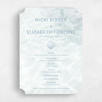 White Ticket Wedding Program - Waterview