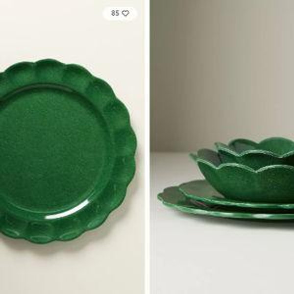 Annette Melamine Dinner Plates, Set of 4