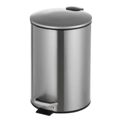 Brushed Stainless Steel 6.5-Liter Step-On Trash Can