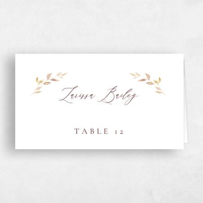 Creamy Beige Wedding Place Card - Farnham