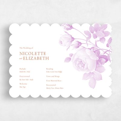 Pink Scalloped Wedding Program - Milna