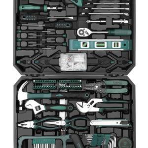 DEKOPRO Tool Set: 228 Piece Home Tool Kit, Household Basic Repair Tool Set Comes with Storage ToolBox, Socket Wrench Set for Car, Hand Tool Box Set for Home - Green