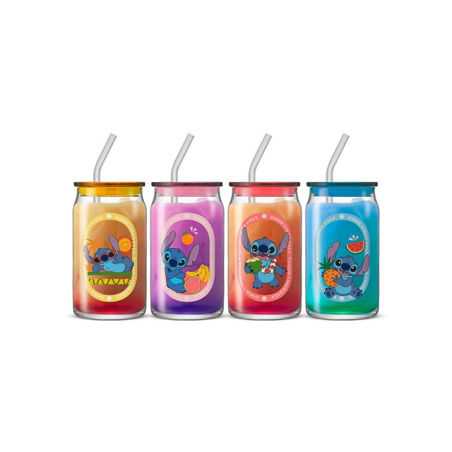 JoyJolt Lilo Stitch Island Vibes Can Tumblers, Set of 4