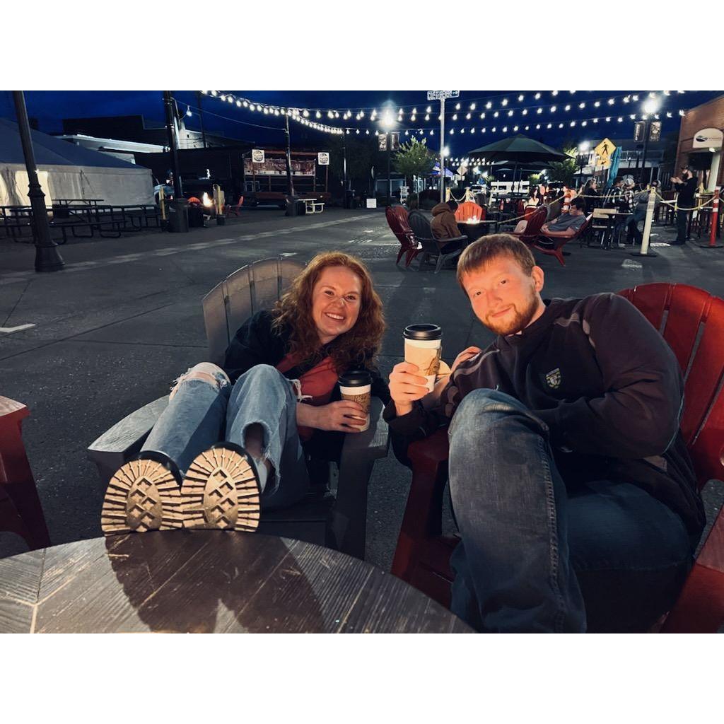 This photo was taken the night that Hailey met Ryan and Sydney for the first time. Hailey accidentally ran into a bench #ClutzyHails May 2022 (Enumclaw, WA)