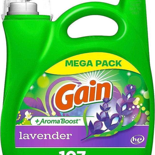 Gain + Aroma Boost Laundry Detergent Liquid Soap, Lavender Scent, 107 Loads, 154 Fl Oz, He Compatible