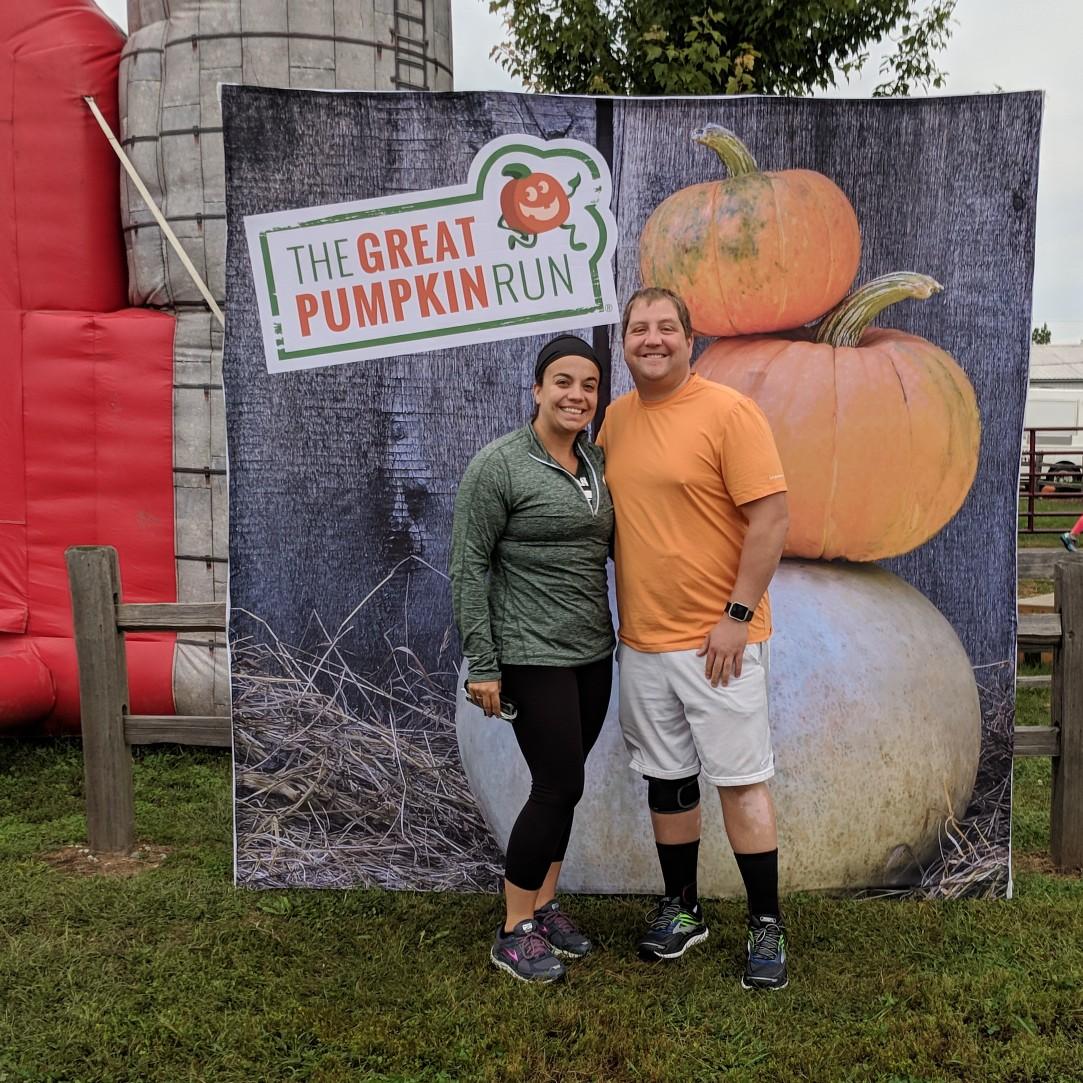 The before picture of the Great Pumpkin Run 5K (the after pic was iffy at best).