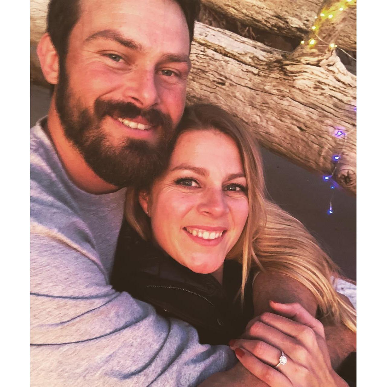 Right after Chuck proposed at Goleta Beach!