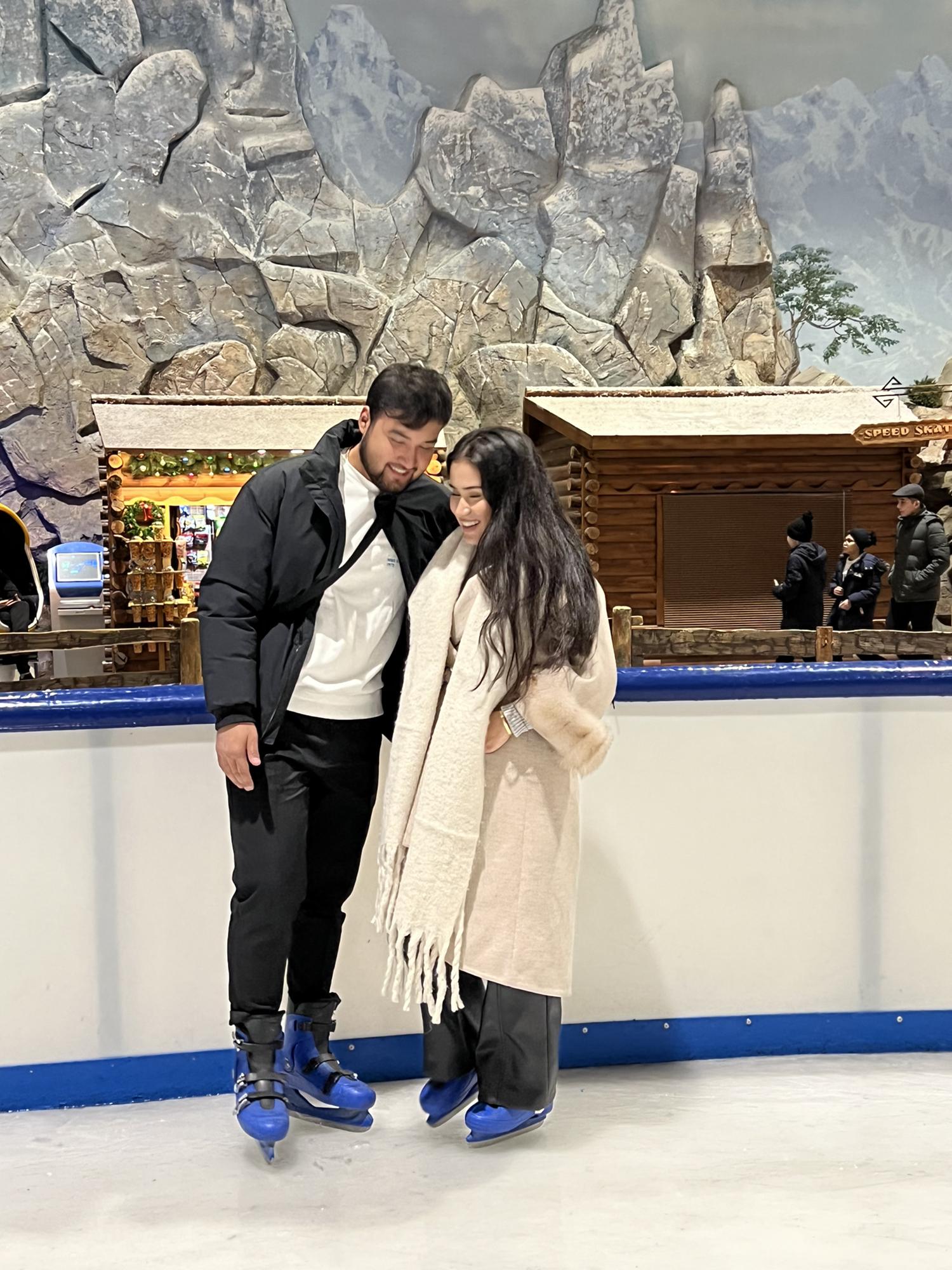 Laughing and ice skating-a good combo