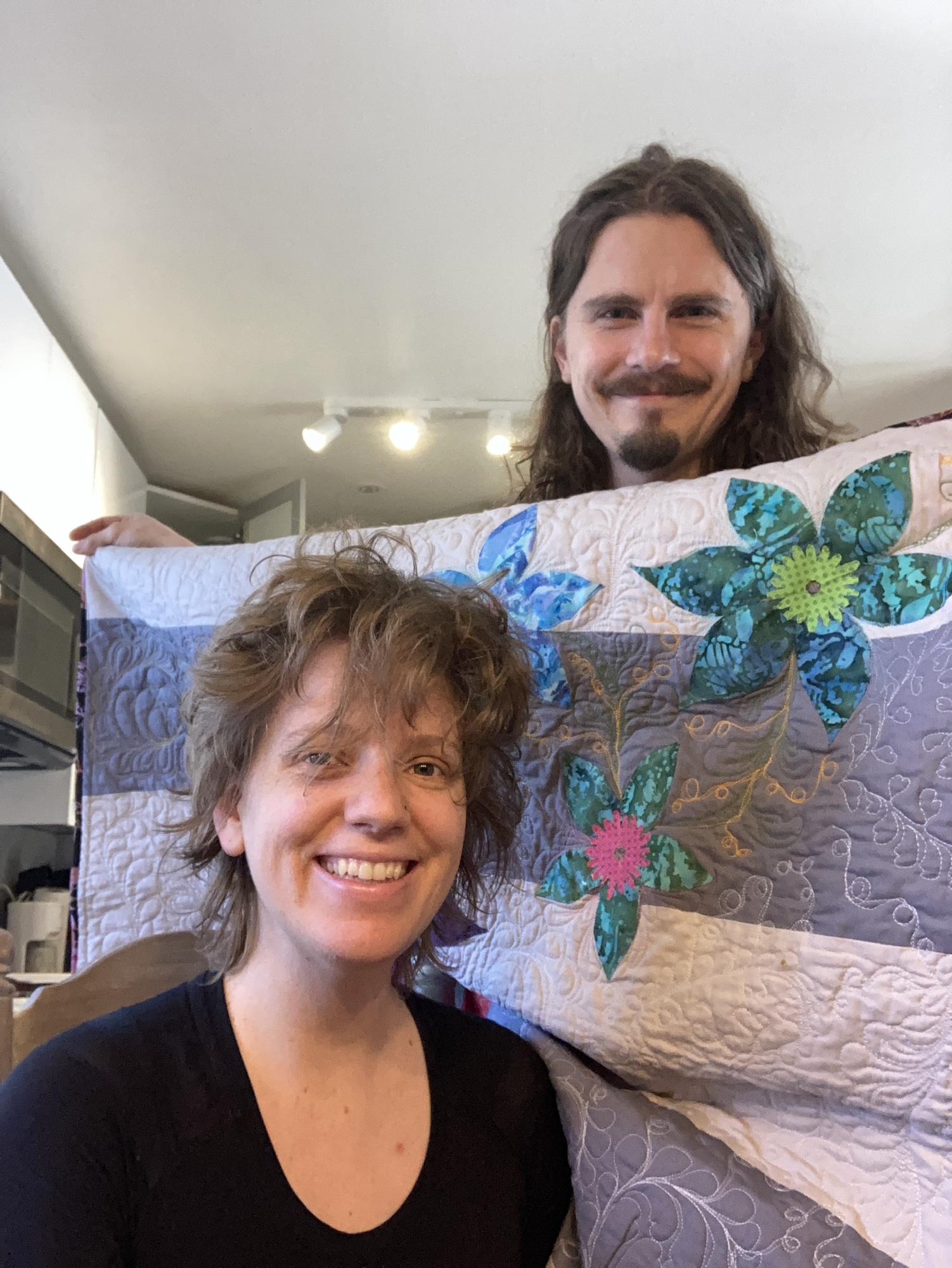 Kathy made this amazing quilt for our walks!!