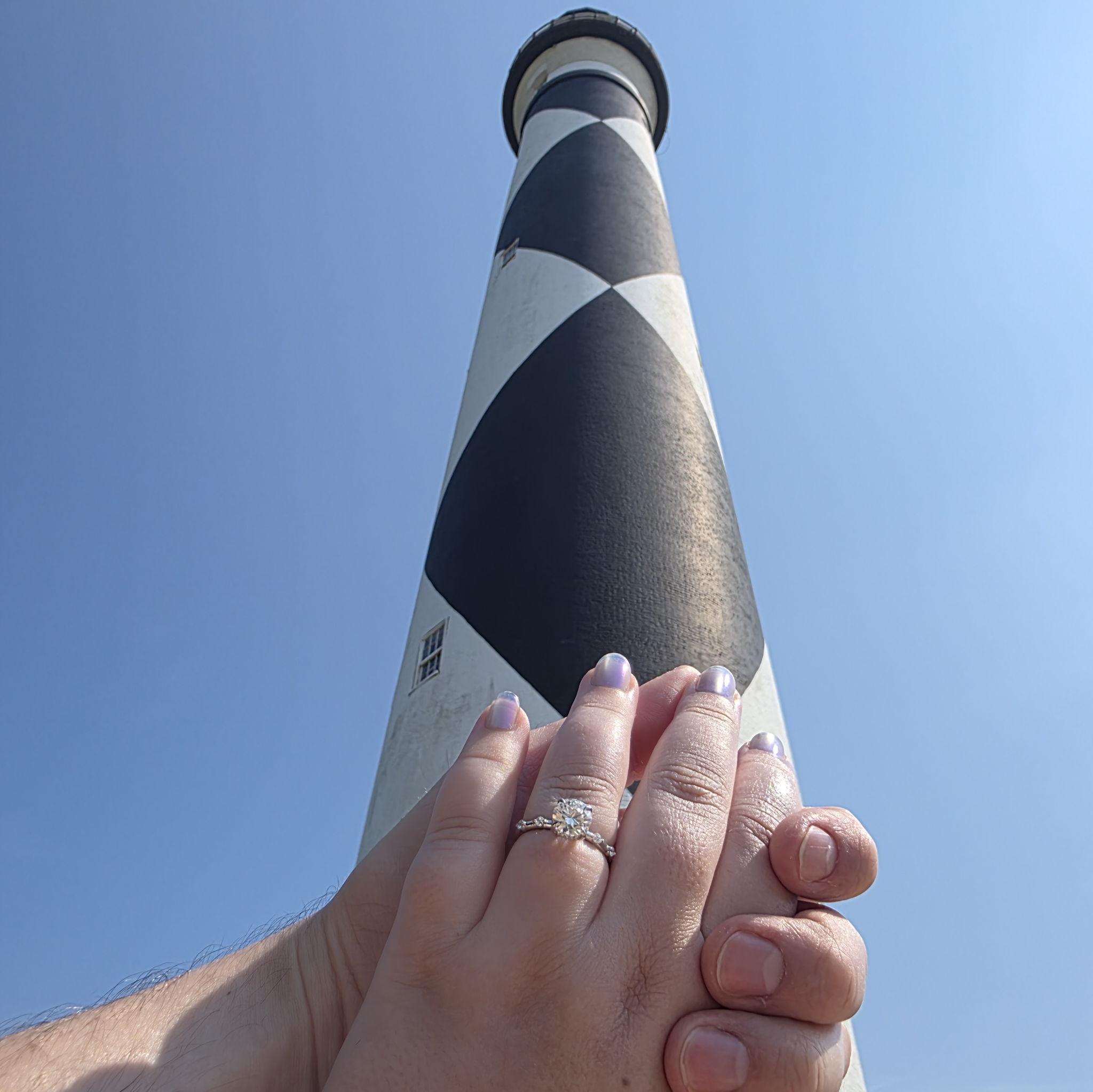 @ Cape Lookout Lighthouse shortly after we got engaged! We had to rush to get some photos to not miss our boat back to Beaufort, NC