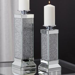 Charline Silverstone 2-Piece Candle Holder Set