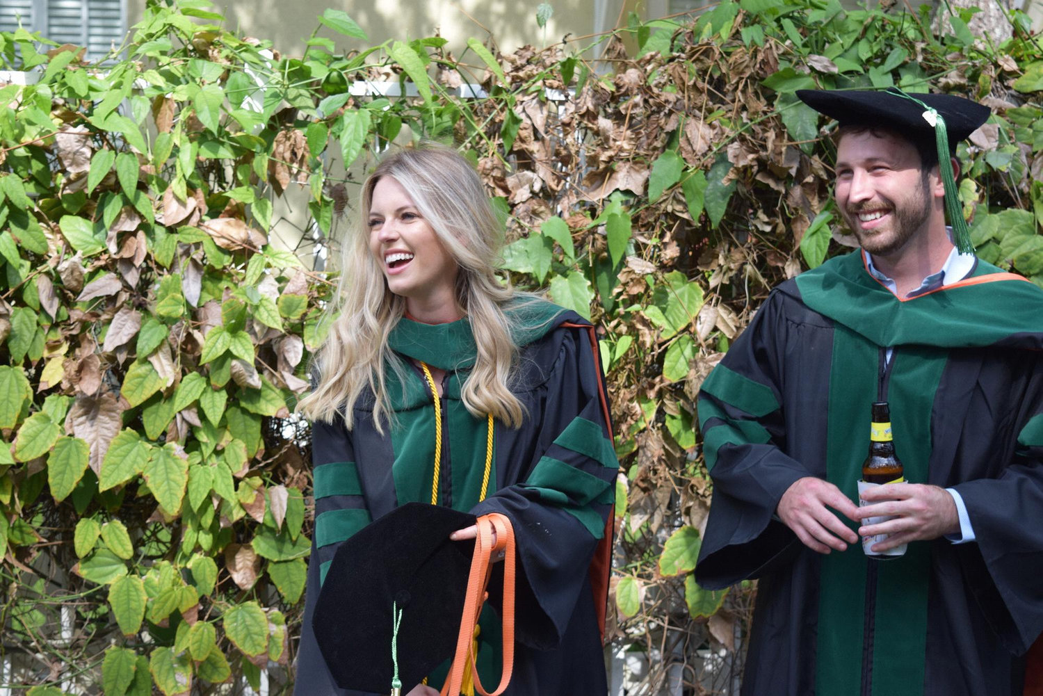 Impromptu med school graduation in our backyard