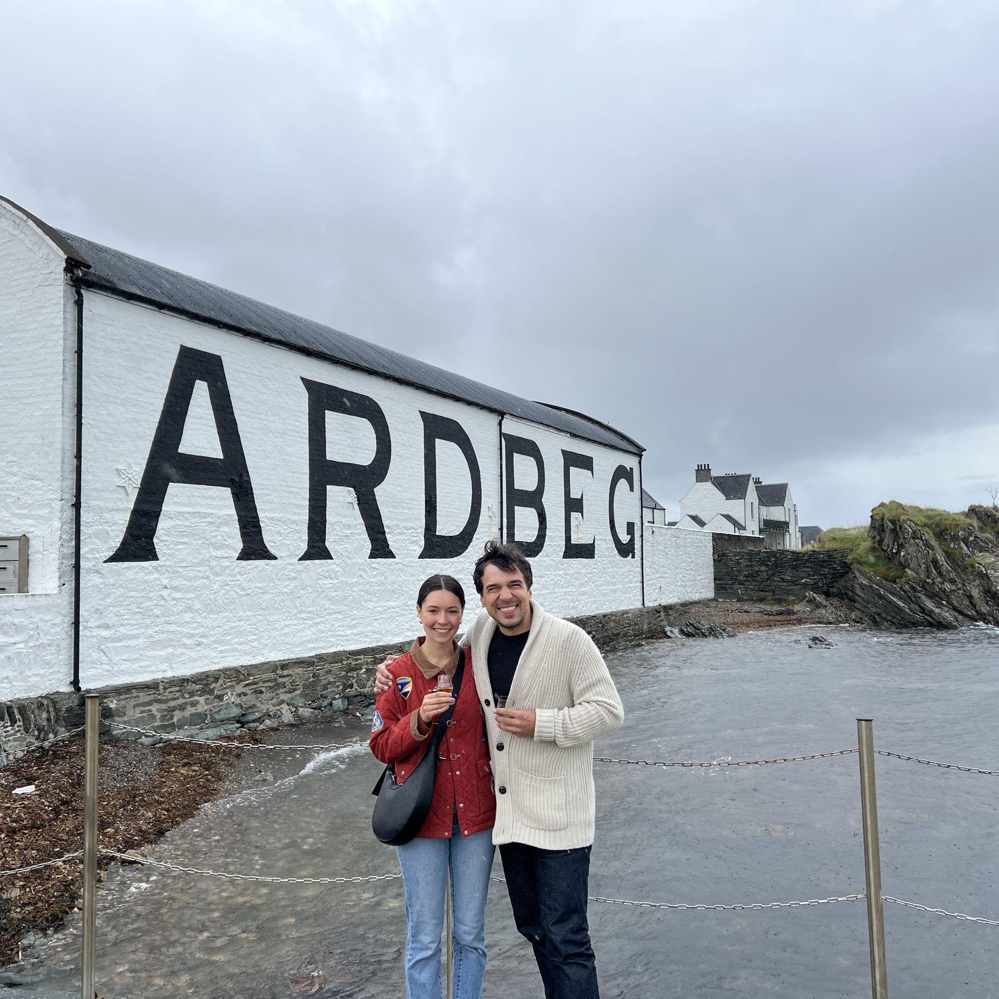 We dream of the day we'll return to the island of Islay in Scotland. Here we at one of Robert's favorite scotch distilleries, Ardbeg.