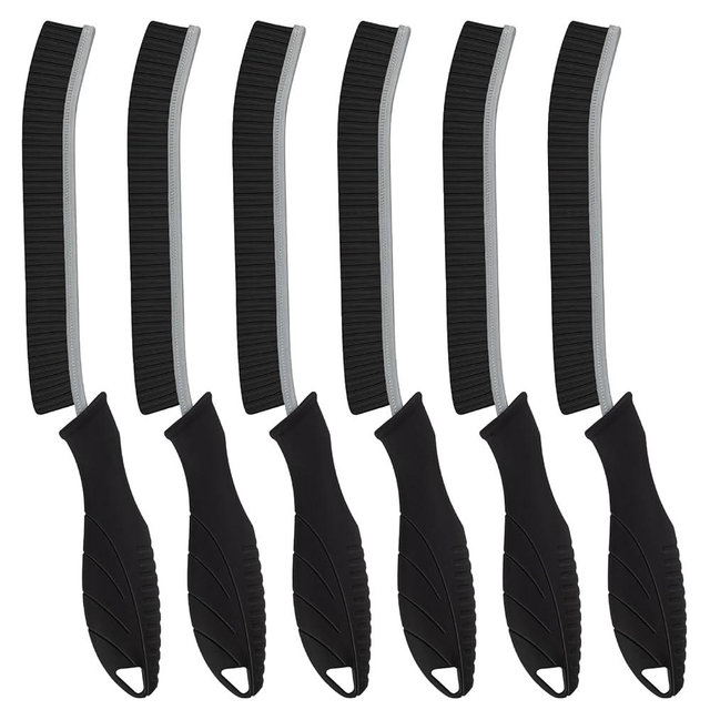 SXhyf Hard Bristle Crevice Cleaning Brush - Multifunctional Gap Cleaning Brush, Bathroom Cleaning Brush, Grout Brush, Crevice Cleaning Tools for Household Use, Kitchen, Window, Vehicle (6, Black)
