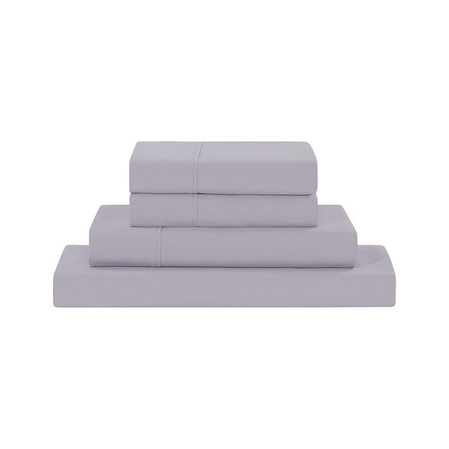 Modern Threads Soft Microfiber Solid Sheets - Luxurious Microfiber Bed Sheets - Includes Flat Sheet, Fitted Sheet with Deep Pockets, & Pillowcases Lilac Marble King