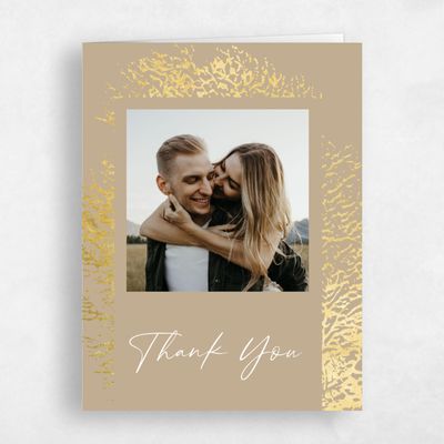Tan, Brown Wedding Thank You - Santini Photo Foil