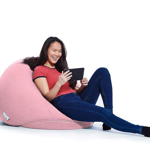 Yogibo Pod X Small Bean Bag Lounger Chair for Adults and Teens with Filling, Soft, Plush, Comfy, Sensory Lounge Beanbag, Washable Cover, Flamingo