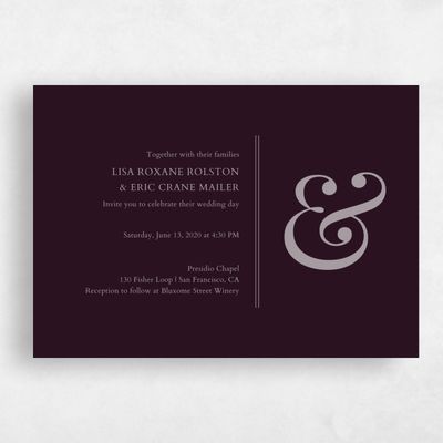 Burgundy, Red Wedding Invitation - Verona Landscape