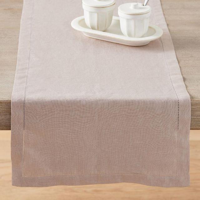 Belgian Linen Table Runner, 16X126" - Smoky Quartz